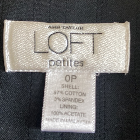 Ann Taylor Blazer Ann Taylor Black Cotton Blazer with Stretch Size 0P - Picture 6 of 6